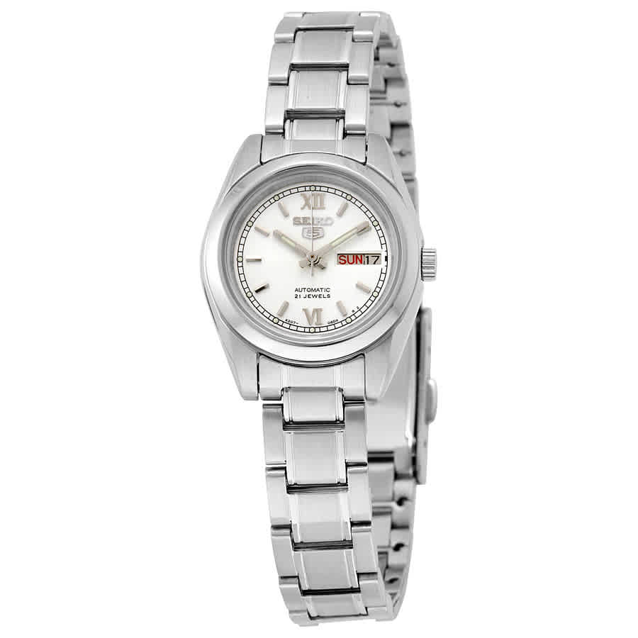 seiko men's snk789 seiko 5 automatic stainless steel watch with white dial