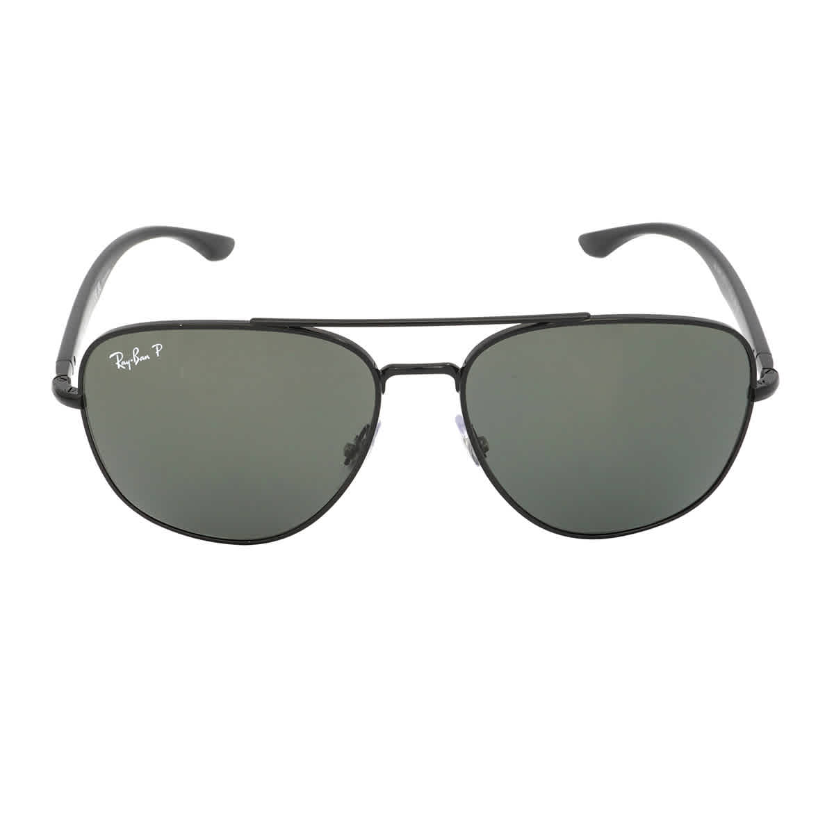 Ray-Ban RB3683 Glass Polarized Sunglasses - Polished Black - Green Classic G-15 - Standard
