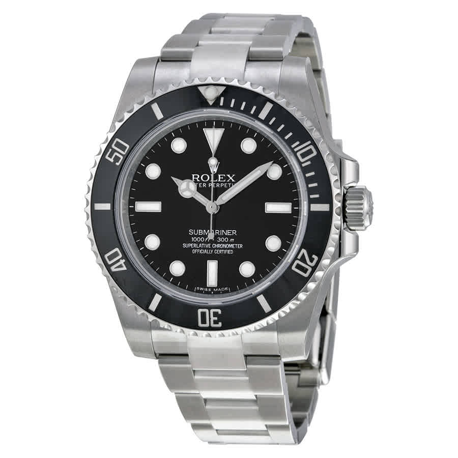 rolex submariner automatic black dial men's watch