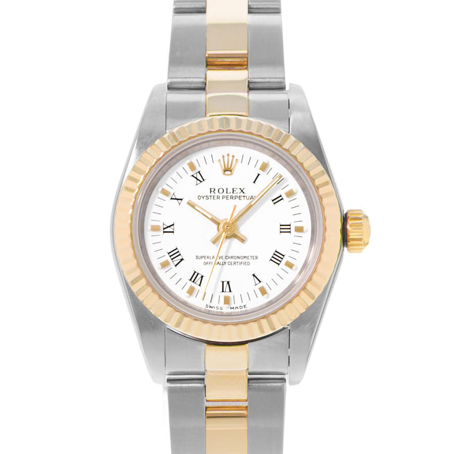 Preowned Rolex Oyster Perpetual 26 Automatic White Dial Ladies Watch 76193 WSO