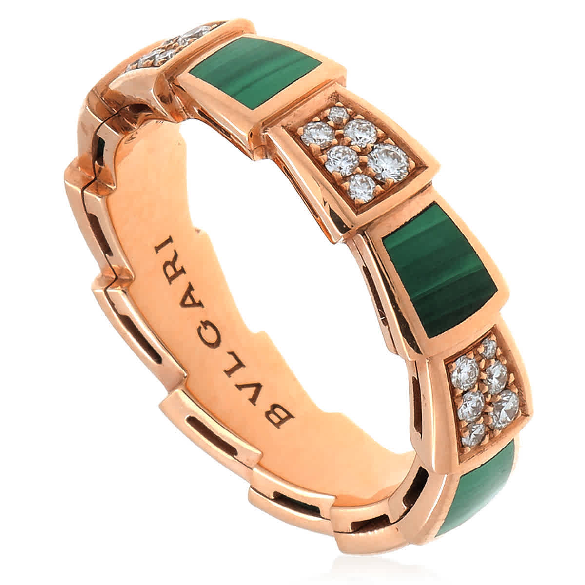 Bvlgari Serpenti Viper 18 Kt Rose Gold Ring Size 50 4400$