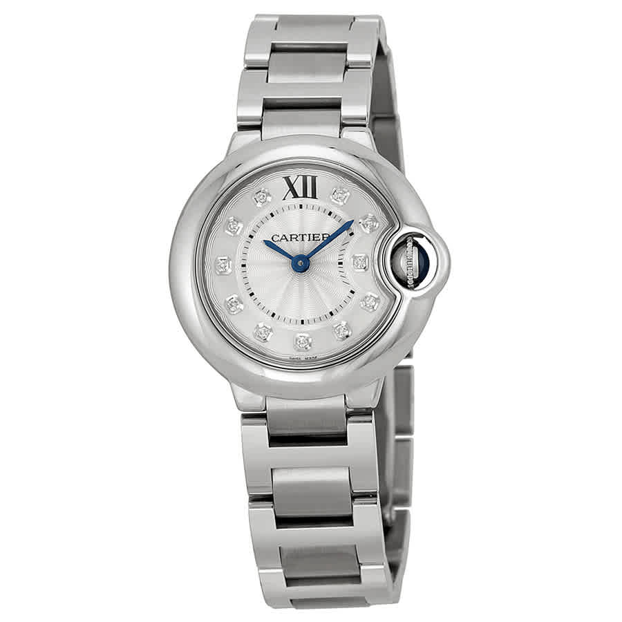 cartier ballon bleu silver dial stainless steel ladies watch