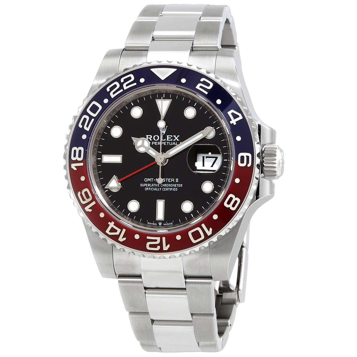 Preowned Rolex GmtMaster Ii GMT Black Dial Mens Watch 126710BKSO