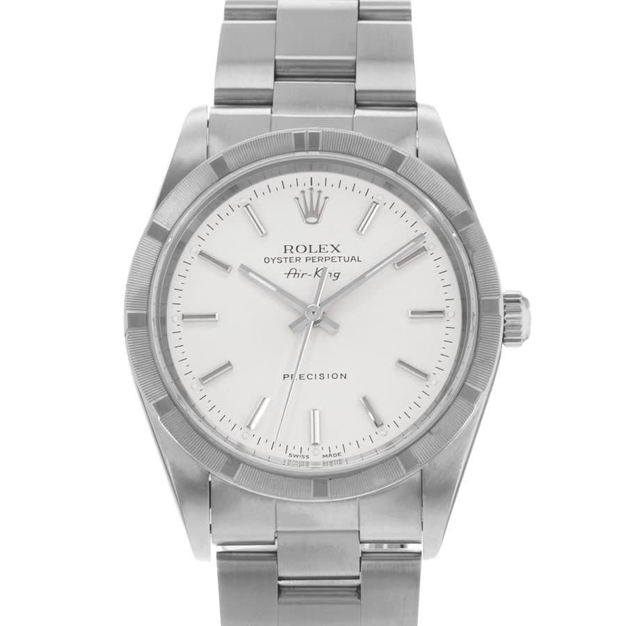 Preowned Rolex Air King Automatic Chronometer Silver Dial Mens Watch 14010 SSO