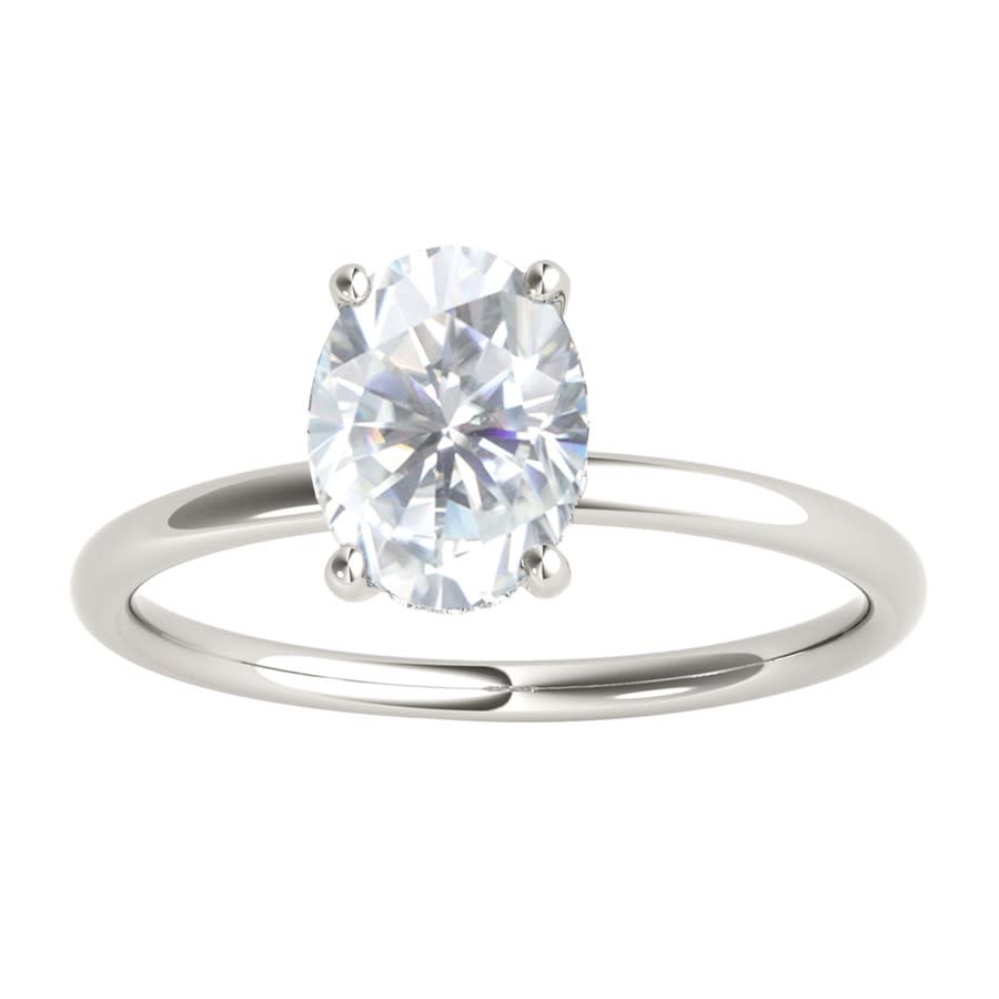 Maulijewels 105 Carat Oval Moissanite H-I I1-I2 Natural Diamond Engagement Rings For Women In 10K Solid White Gold Ring Size 6 509$