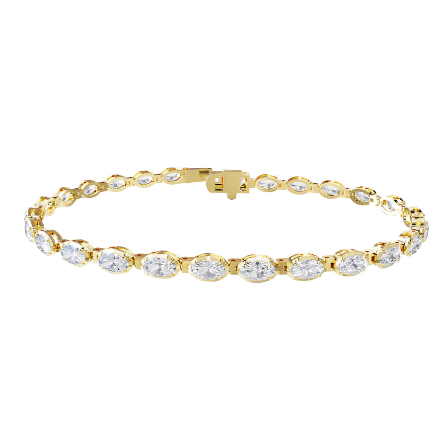 Diamond2Deal 14k Yellow Gold 5 Carat Radiant Cut Lab Grown Diamond Tennis Bracelet 7 VVS-VS E-F 2125$