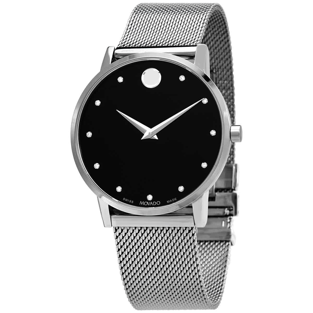 Movado Museum Quartz Diamond Black Dial Ladies Watch 0607511 eBay