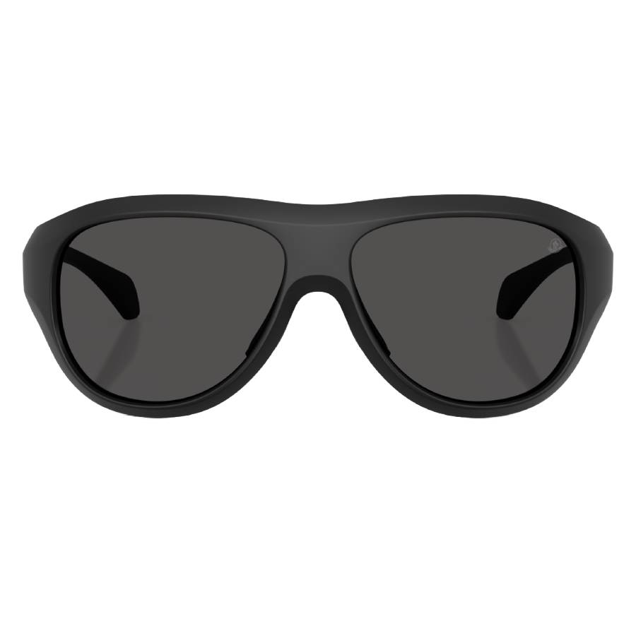 Moncler Bleacher Dark Solid Grey Oval Unisex Sunglasses ME8013 500687 65