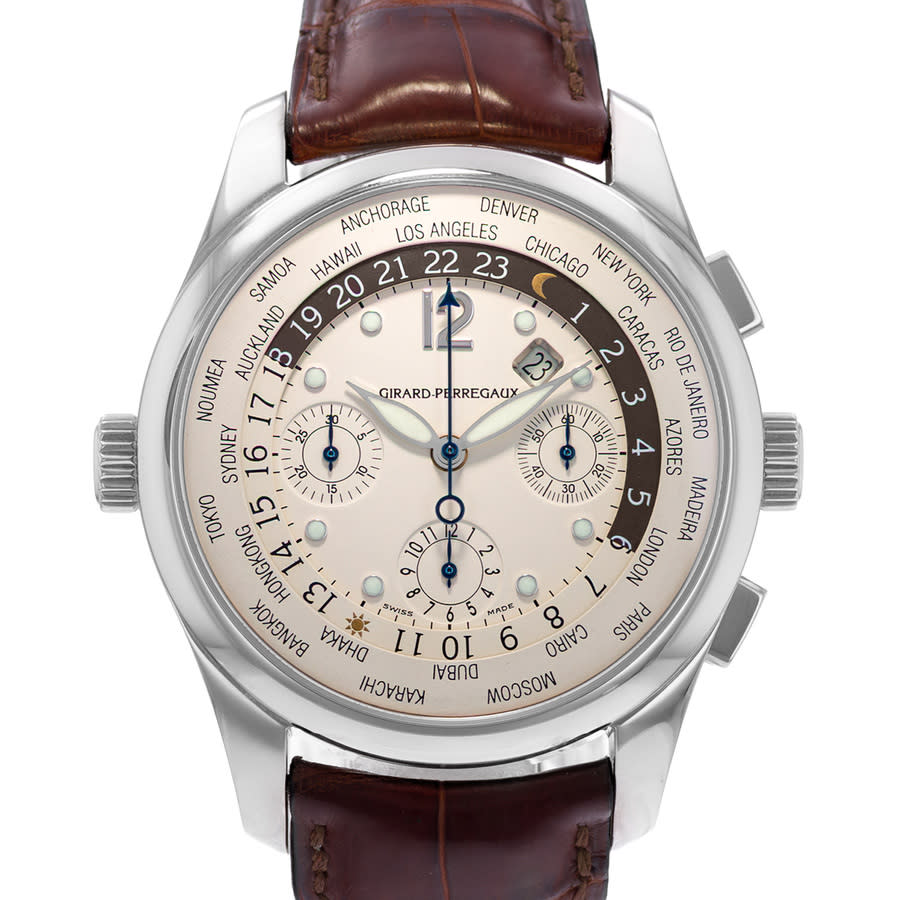 Pre-owned Girard Perregaux WwTc Chronograph Automatic White Dial Mens Watch 4980 16477$