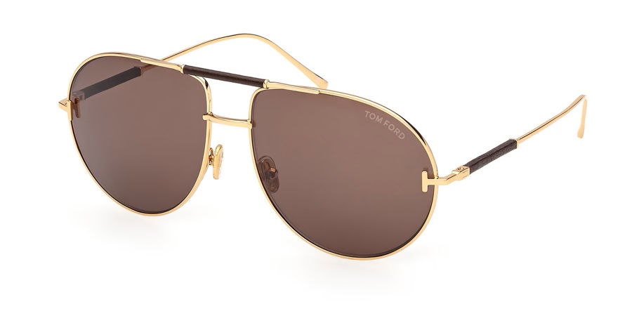 Tom Ford Brown Pilot Unisex Sunglasses FT1308 30E 62