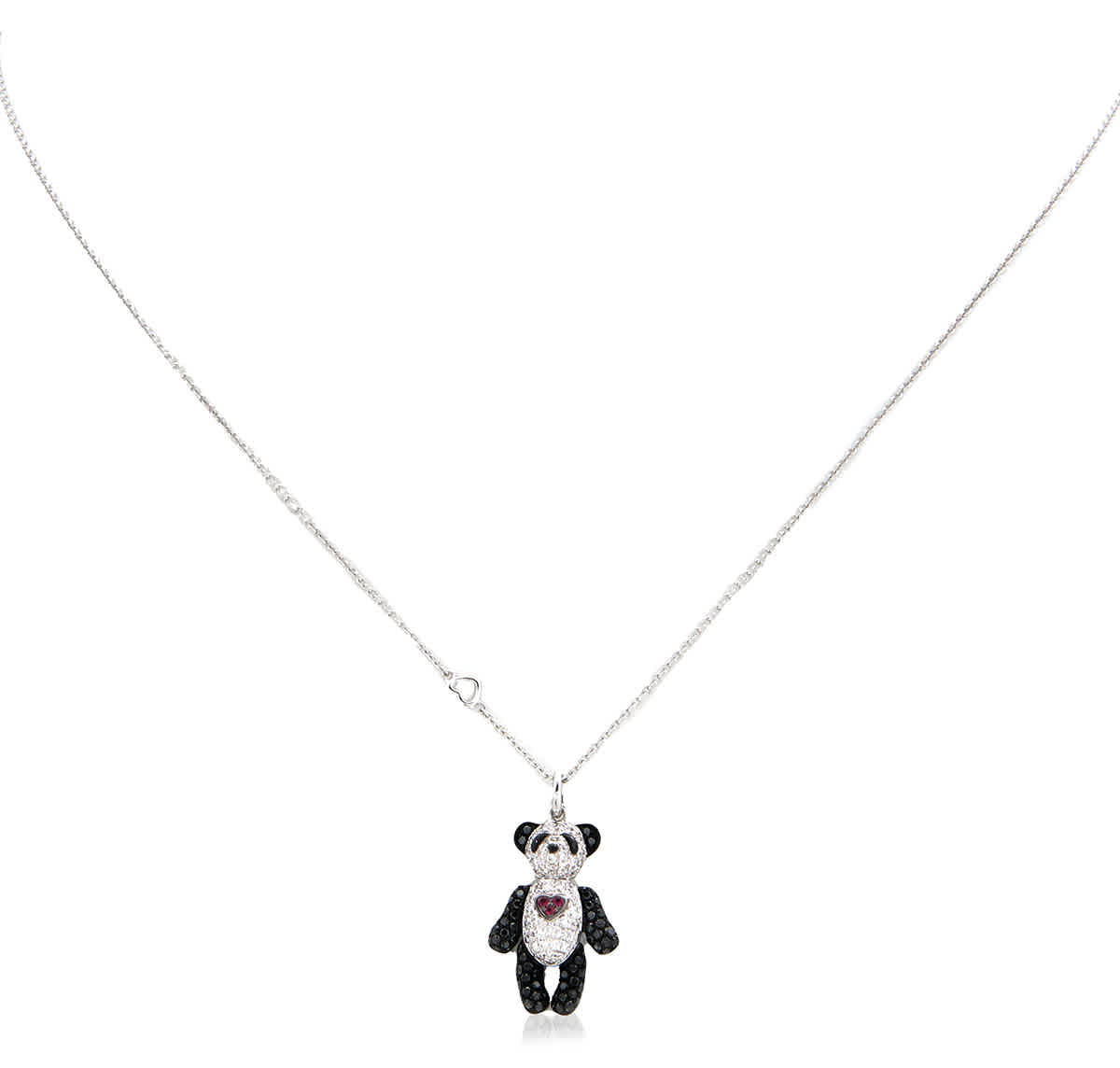 Qeelin Je T'aime Bo Bo 18k White Gold Diamond Necklace