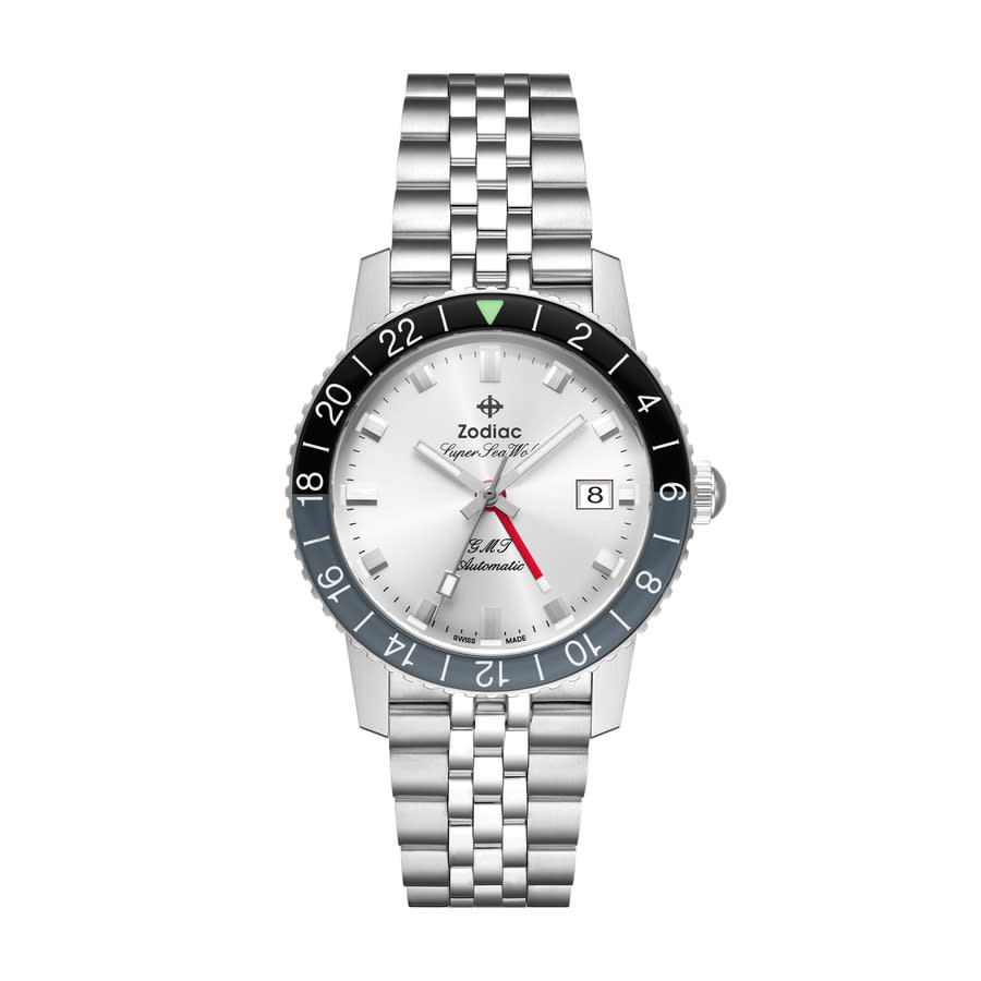 Zodiac Super Sea Wolf Gmt Automatic Silver Dial Mens Watch ZO9415