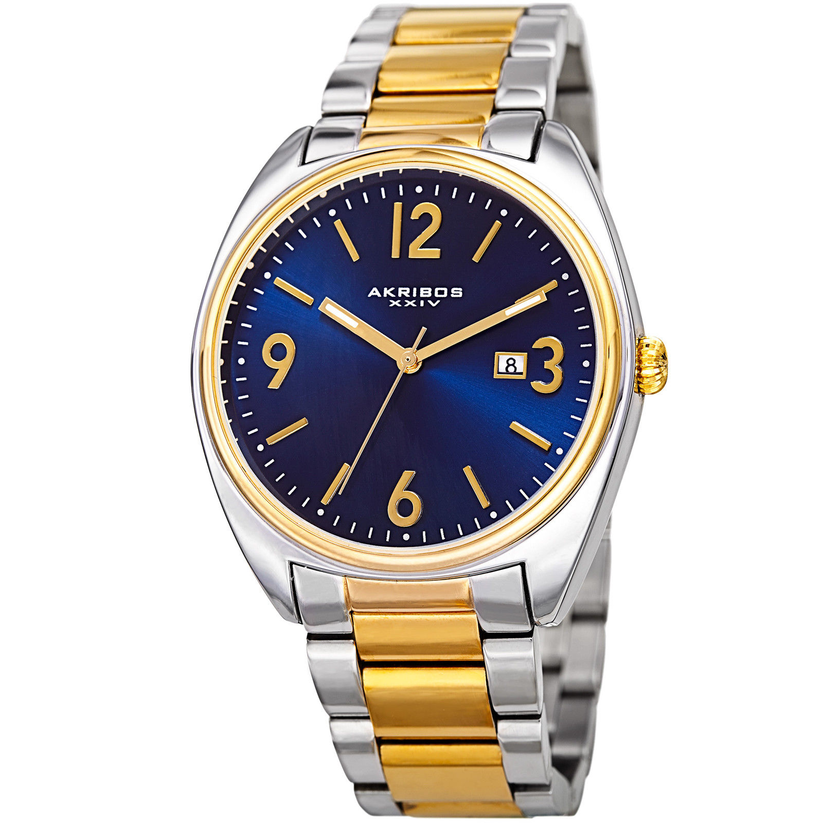 Akribos XXIV Blue Dial Two-tone Mens Watch AK957TTG 58$