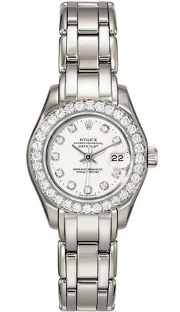 Rolex LadyDatejust Pearlmaster White Diamond Dial 18K White Gold Automatic Ladies Watch 80299WDPM