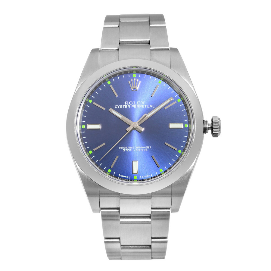 Preowned Rolex Oyster Perpetual Automatic Chronometer Blue Dial Mens Watch 114300 BLSO