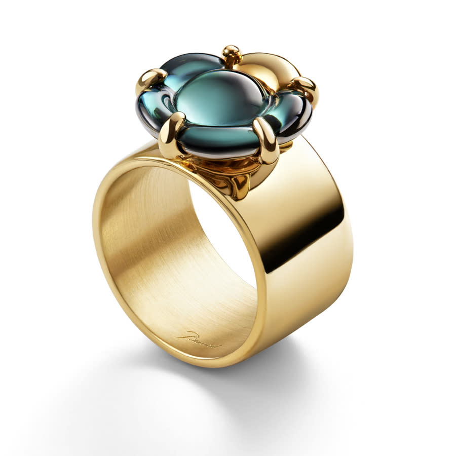 Baccarat Women's B Flower Vermeil Green Crystal Ring 2807629