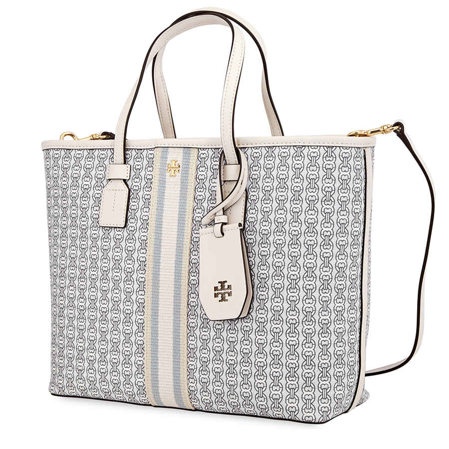 Tory Burch Gemini Link Canvas Small Tote- New Ivory Gemini Link 53304 ...