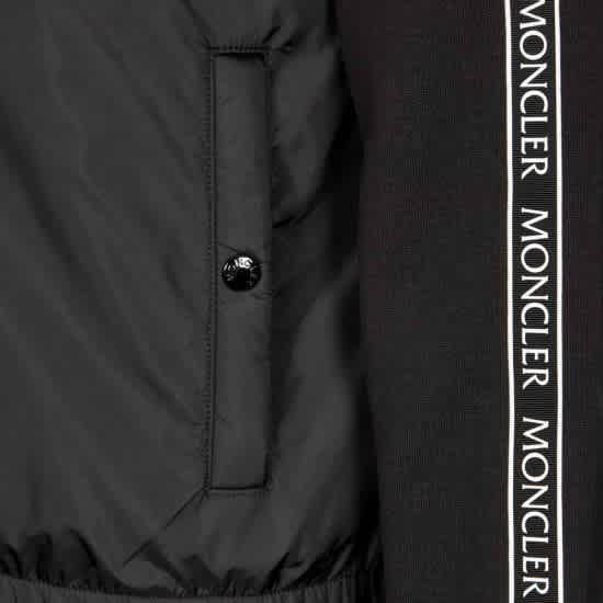 Moncler Men s Black Logo Band Zip Up Cardigan eBay