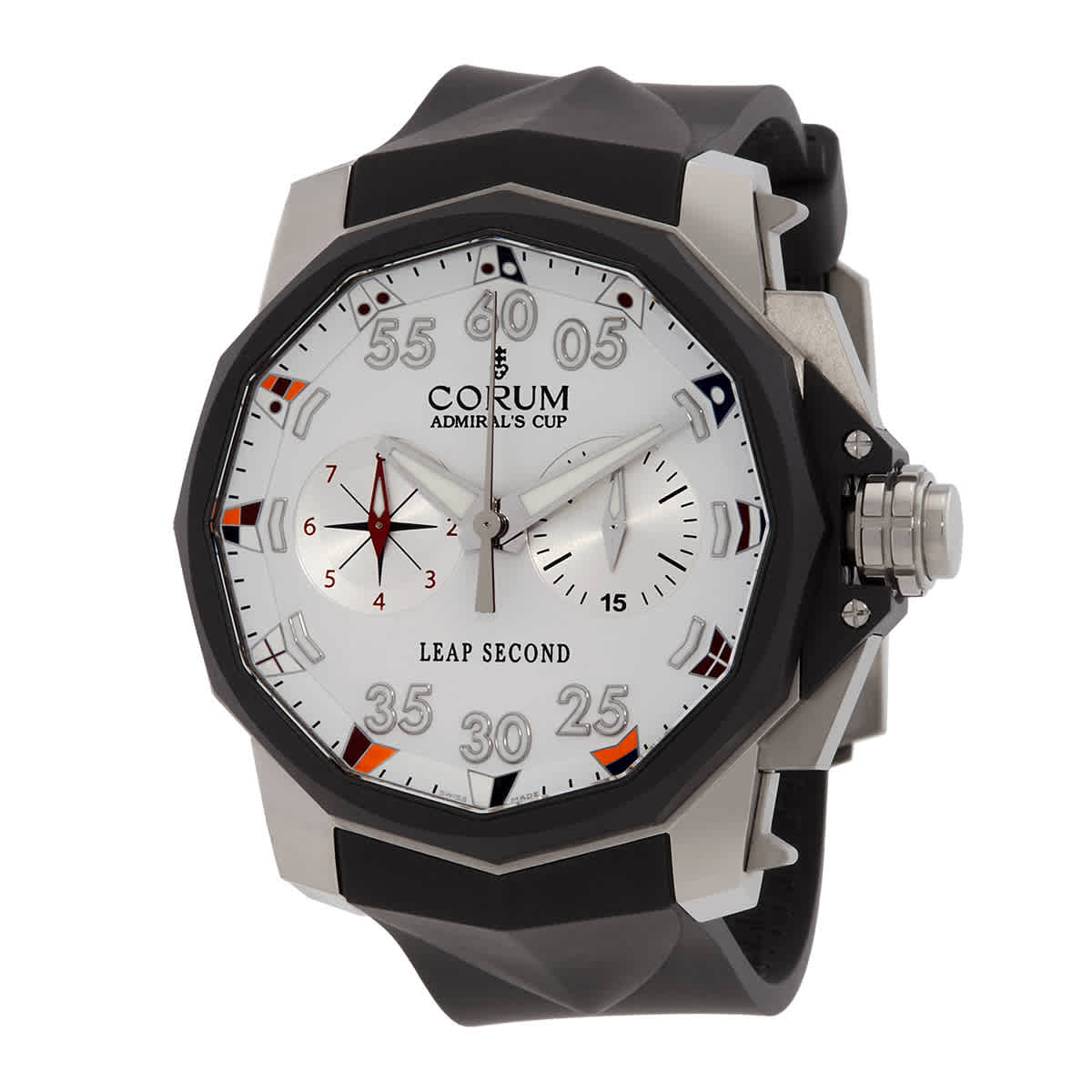 Corum Admirals Cup Leap Second Foudroyante Chronograph White Dial Titanium Mens Watch 895931060371AA92 3795$