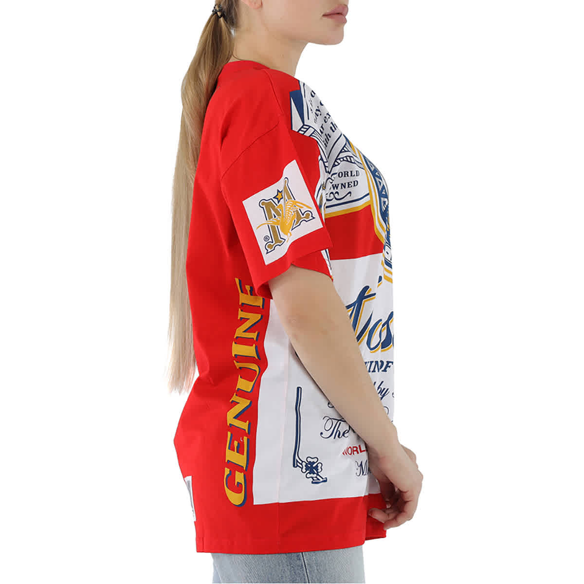 Moschino Budweiser Printed Cotton Jersey T shirt