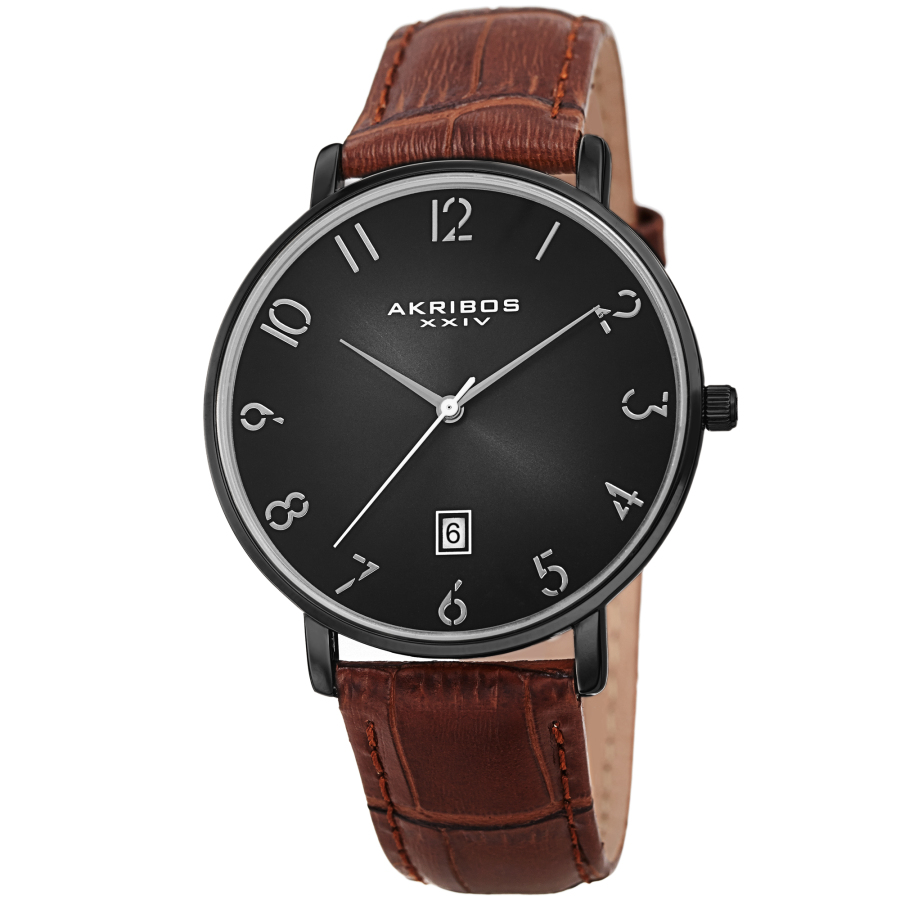 Akribos XXIV Quartz Black Dial Mens Watch AK1077BK 44$