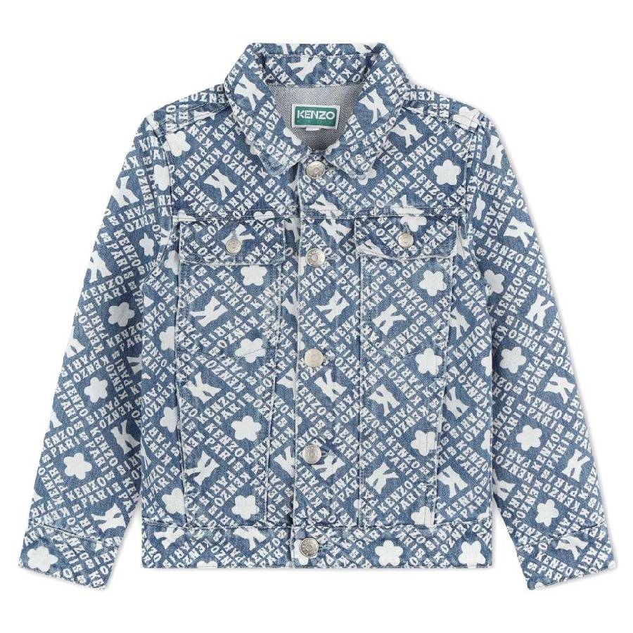Kenzo Boys Monogram Pattern Denim Jacket | eBay