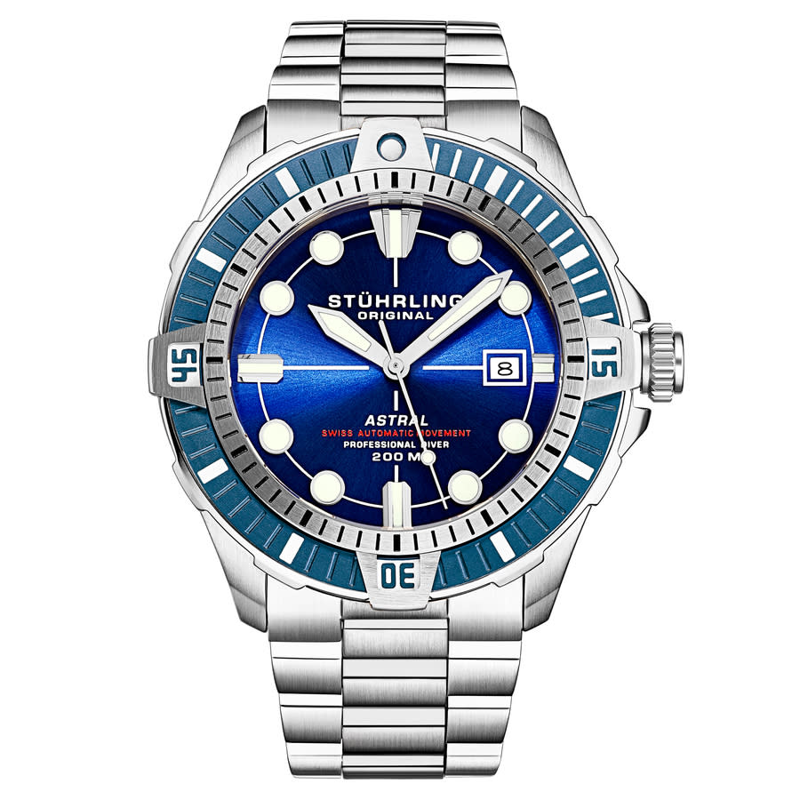 Stuhrling Original Aquadiver Automatic Blue Dial Mens Watch M16746