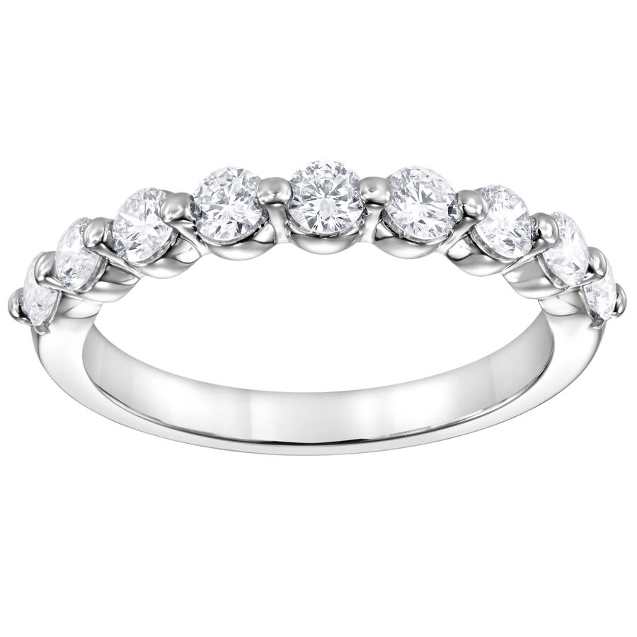 Brilliant Diamond 070 Carat 14K White Gold Round Cut Lab Grown Diamond Hald Eternity Band for Women- ColorClarity-GSI 748$