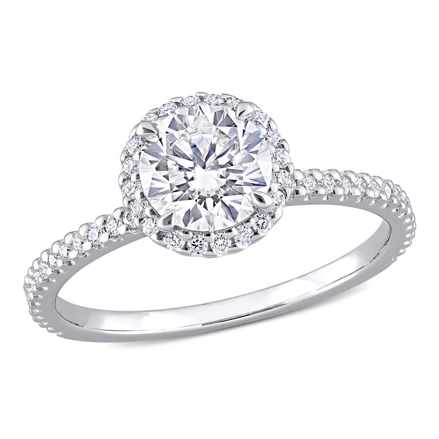 AMOUR 1 14 CT DEW Created Moissanite Halo Ring In Sterling Silver 61$