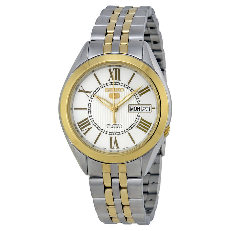 Seiko 5 Vintage Automatic White Dial Two-tone Mens Watch SNKL36 159$
