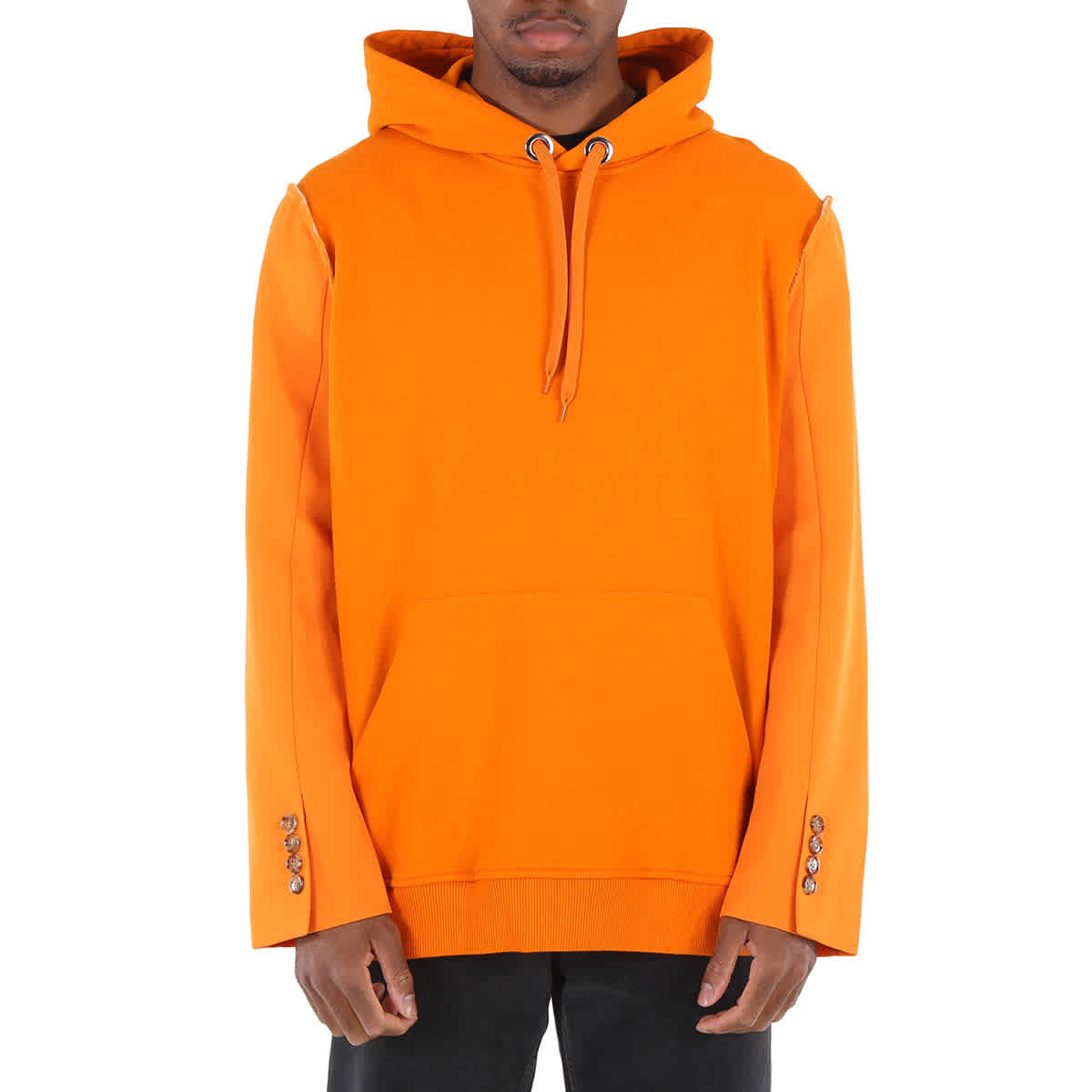 Burberry Men's Deep Orange Reconstructed Panelled Hoodie | eBay