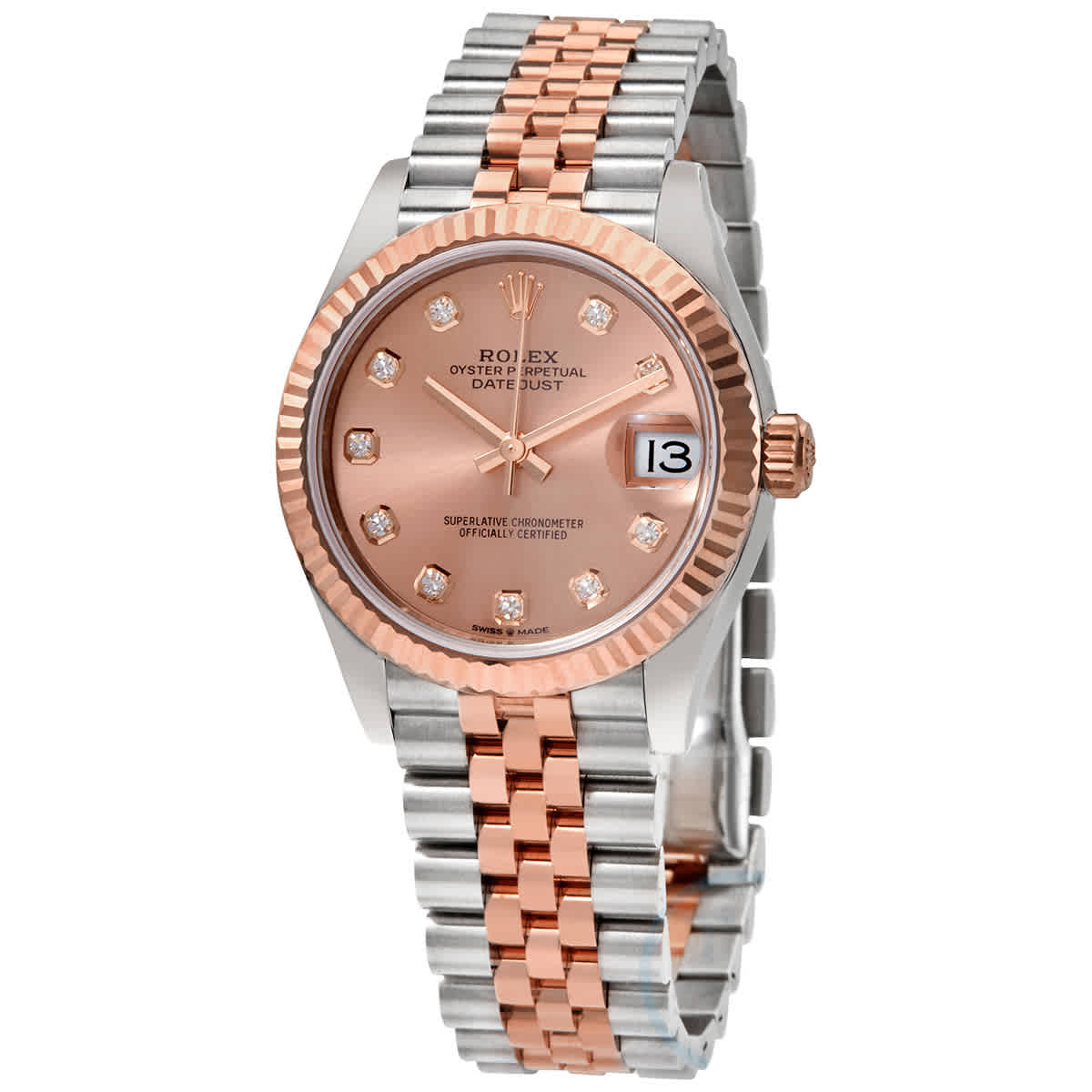 Rolex Datejust 31 Rose Diamond Dial Automatic Ladies Steel and 18kt Everose Gold Jubilee Watch 278271PKDJ