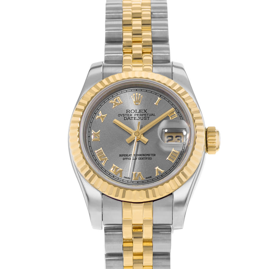 Preowned Rolex Datejust 26 Automatic Grey Dial Ladies Watch 179173 GYRJ