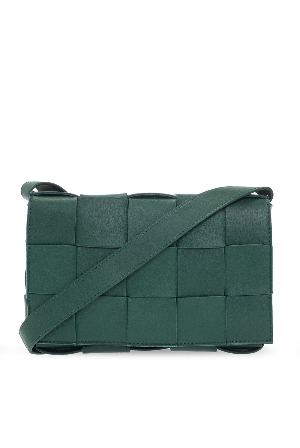 Bottega Veneta Military Green Leather Small Cassette Crossbody Bag In ...