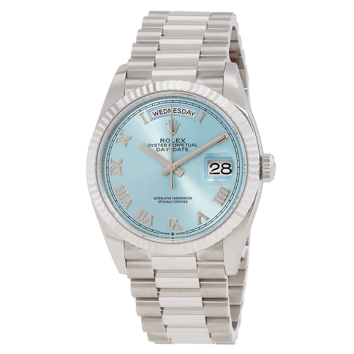 Rolex DayDate 36 IceBlue Dial Automatic Mens Watch M1282360008