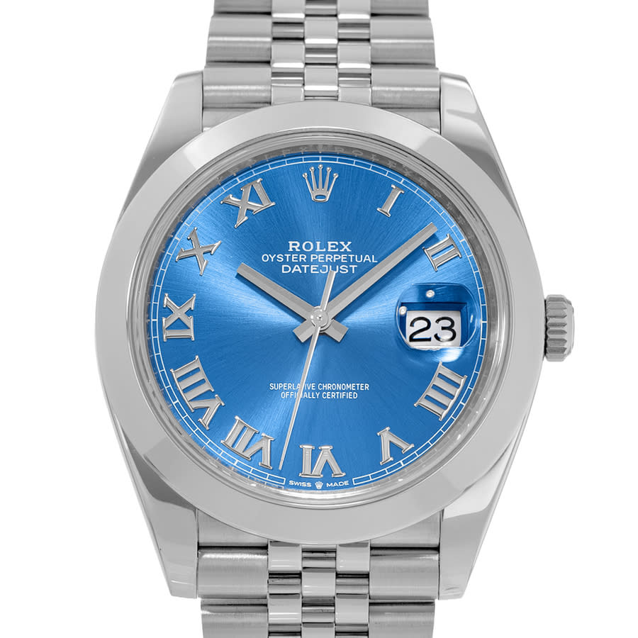 Preowned Rolex Datejust 41 Automatic Chronometer Blue Dial Mens Watch 126300 BLRJ