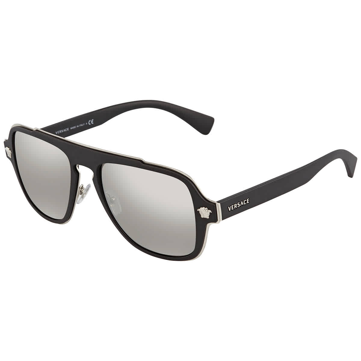Versace Man Sunglass VE2199 - Frame color: Black, Lens color: Light Grey Mirror Silver