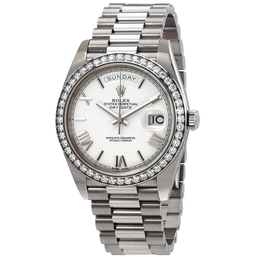 Rolex DayDate 40 Automatic Diamond White Dial Mens President Watch 228349WRP