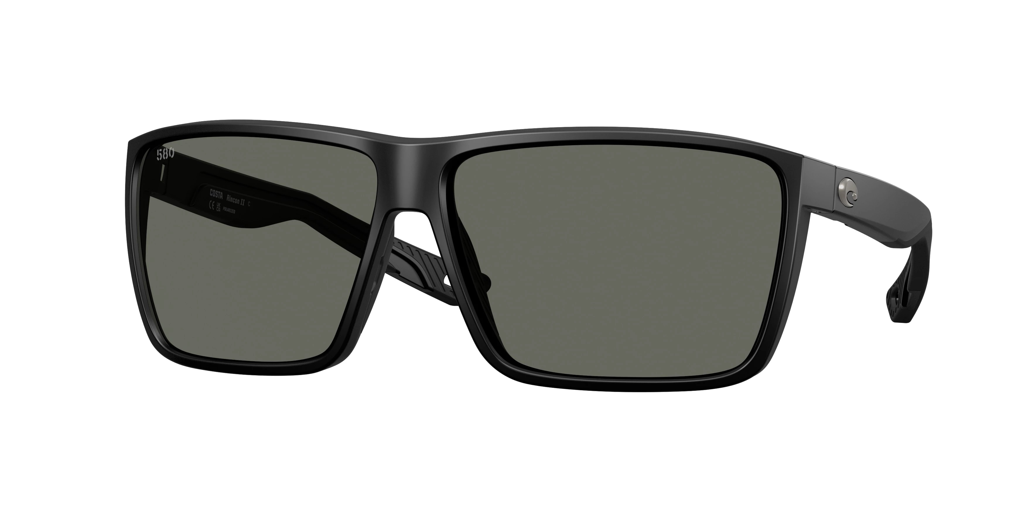 Costa Del Mar RINCON II Grey Polarized Glass Rectangular Mens Sunglasses 6S9121 912101 64