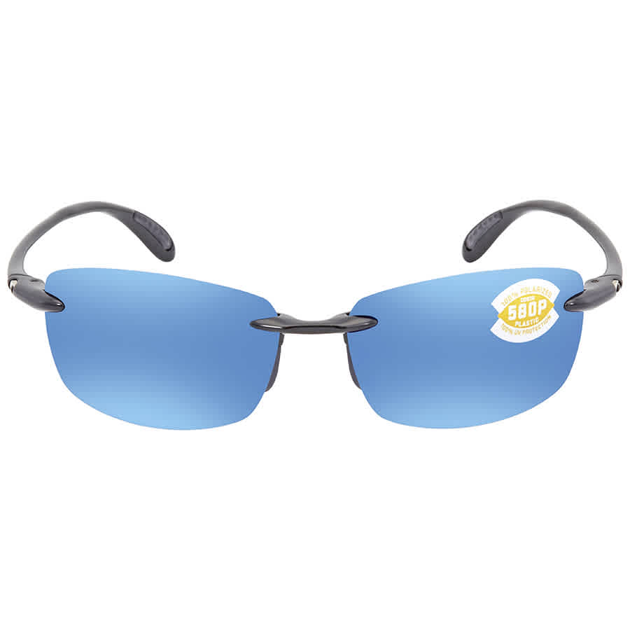 Costa Del Mar Costa Ballast Black Frame Sunglasses w/Blue Mirror 580P Lenses 06S9071-90710560
