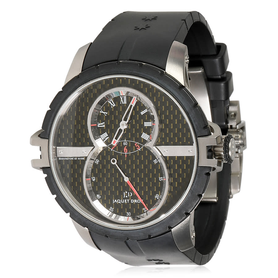 Pre-owned Jaquet Droz Grande Seconds SW Black Carbon Dial Mens Watch J029038408