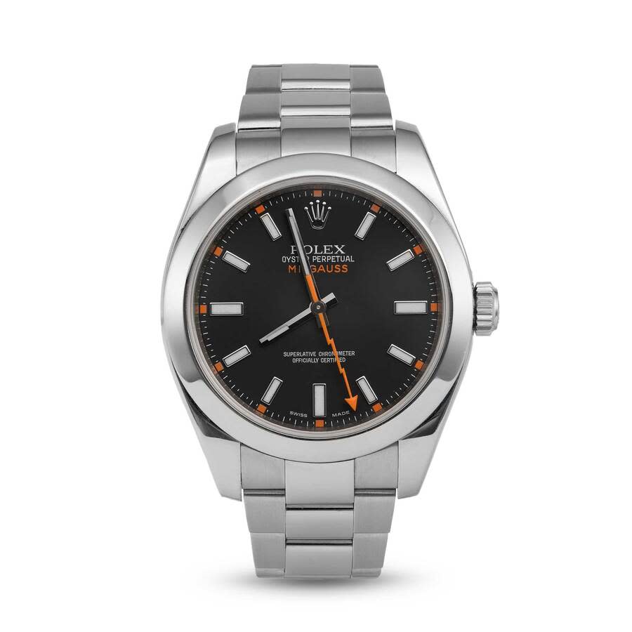 Preowned Rolex Milgauss Automatic Chronometer Black Dial Mens Watch 116400 BKSO