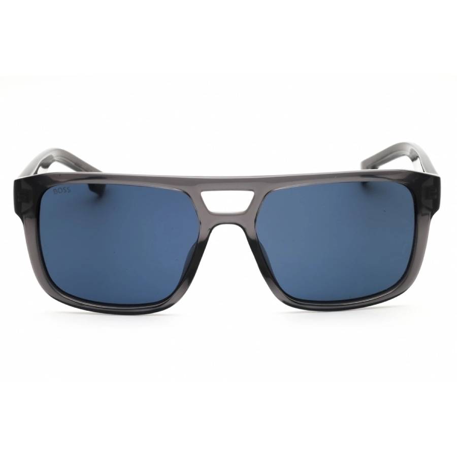 Hugo Boss Blue Rectangular Mens Sunglasses BOSS 1648/S 0KB7/KU 56