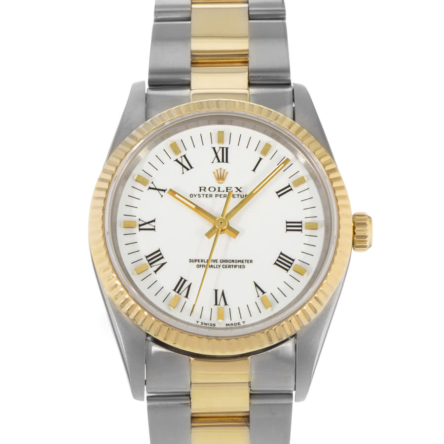 Preowned Rolex Oyster Perpetual 34 Automatic White Dial Mens Watch 14233 WSO