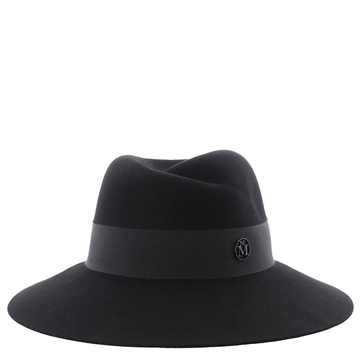 Pre-owned Maison Michel Ladies Black Virginie Fedora Hat