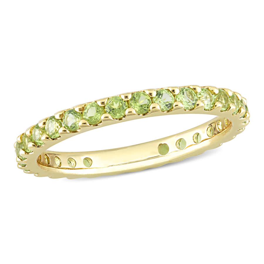 Peridot eternity ring store white gold