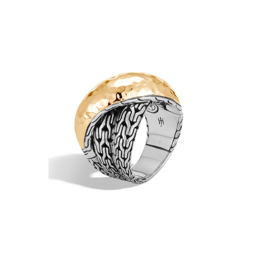 John Hardy Classic Chain 18K Yellow Gold Sterling Silver Ring - Rz90238x7 965$