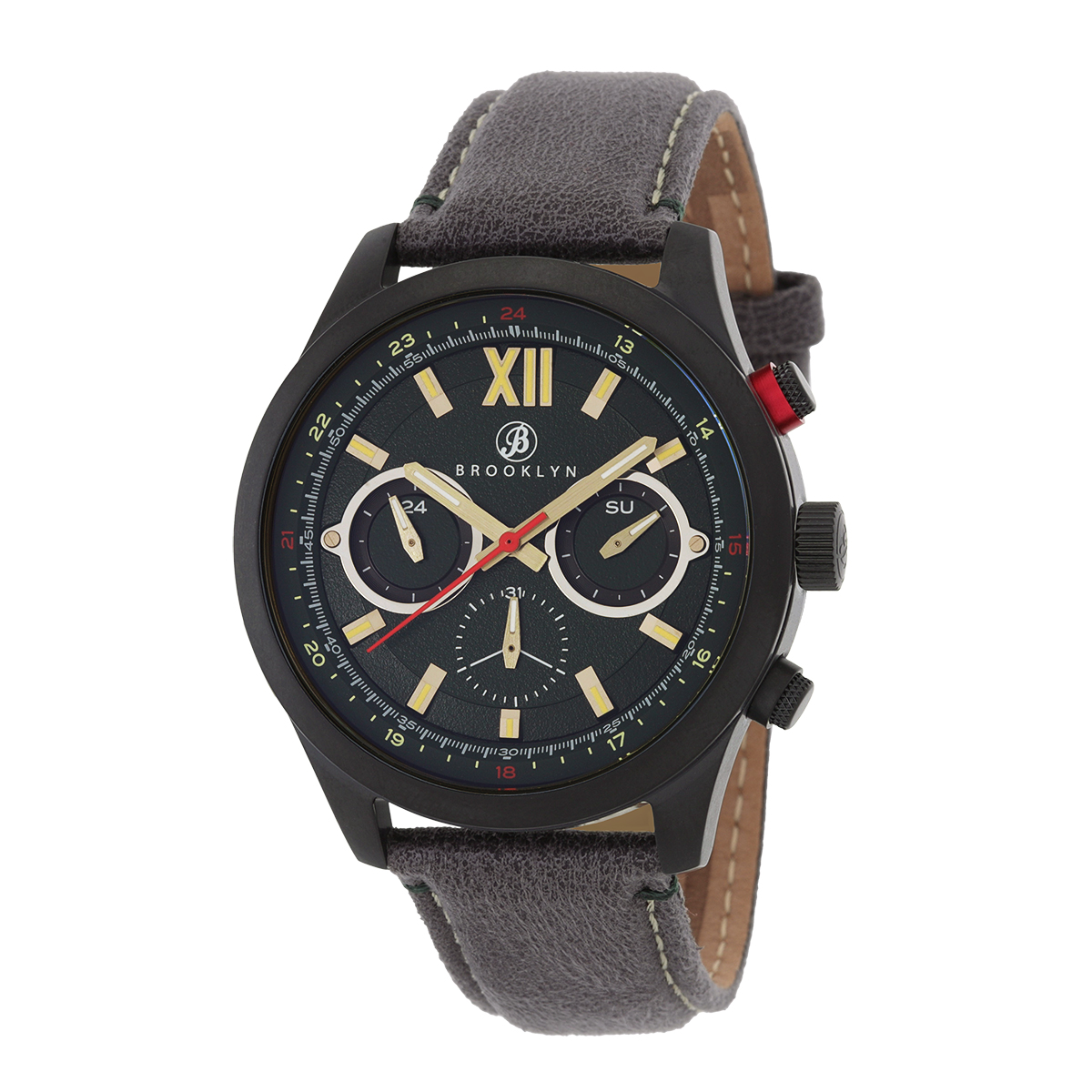 Brooklyn Watch Co. Stuyvesant Quartz Green Dial Mens Watch BW-8128-GQ-08-GRY
