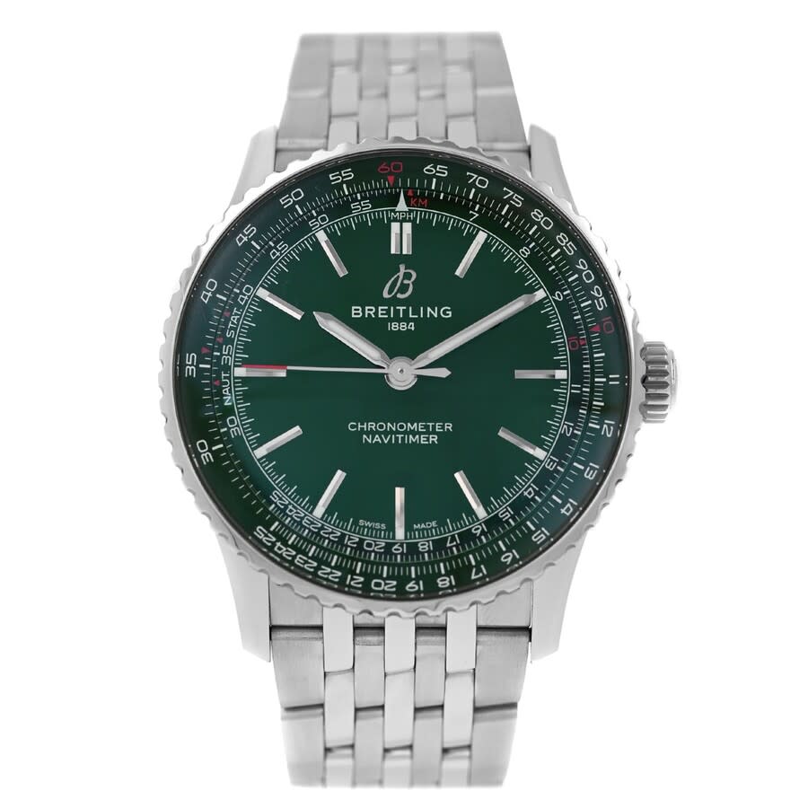 Preowned Breitling Navitimer Automatic Green Dial Mens Watch A17329