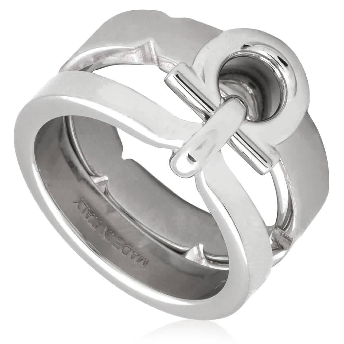 Ferragamo Ladies Palladium Scarf Ring 95$